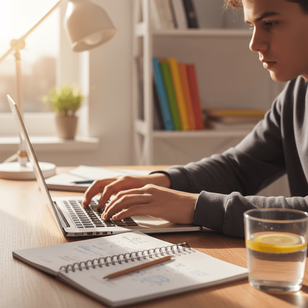 Online tutoring session between tutor and student